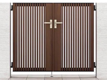 LIXIL　外構　門扉　アルミ形材　ラッピング形材　　 おしゃれ　エクステリア　愛知・名古屋の外構専門店パートナーホームのエクステリア製品一覧 開き門扉AB　　ウッディTS1型|パートナーホーム