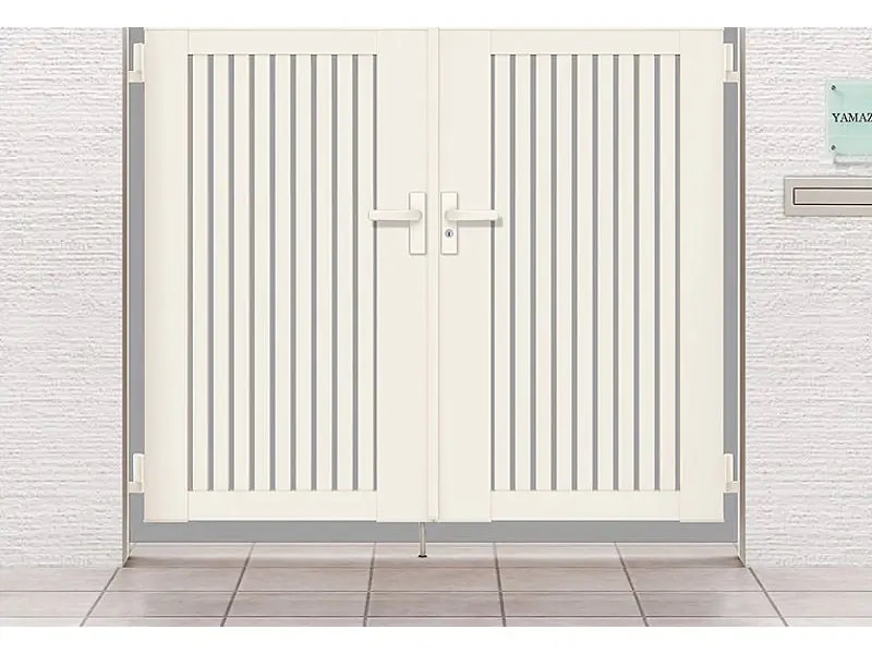 LIXIL　外構　門扉　アルミ形材　ラッピング形材　　 おしゃれ　エクステリア　愛知・名古屋の外構専門店パートナーホームのエクステリア製品一覧 開き門扉AB　TS1型　07-12 両開き ホワイト|パートナーホーム