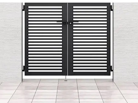 LIXIL　外構　門扉　アルミ形材　モダン　シンプル　 おしゃれ　エクステリア　愛知・名古屋の外構専門店パートナーホームのエクステリア製品一覧 開き門扉AB　YR3型　07-12 両開き　ダスクグレー|パートナーホーム