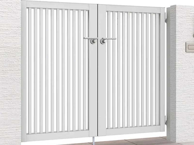 LIXIL　外構　門扉　アルミ形材　モダン　シンプル　 おしゃれ　エクステリア　愛知・名古屋の外構専門店パートナーホームのエクステリア製品一覧 開き門扉AB　TR3型 07-12 両開き ナチュラルシルバーF|パートナーホーム