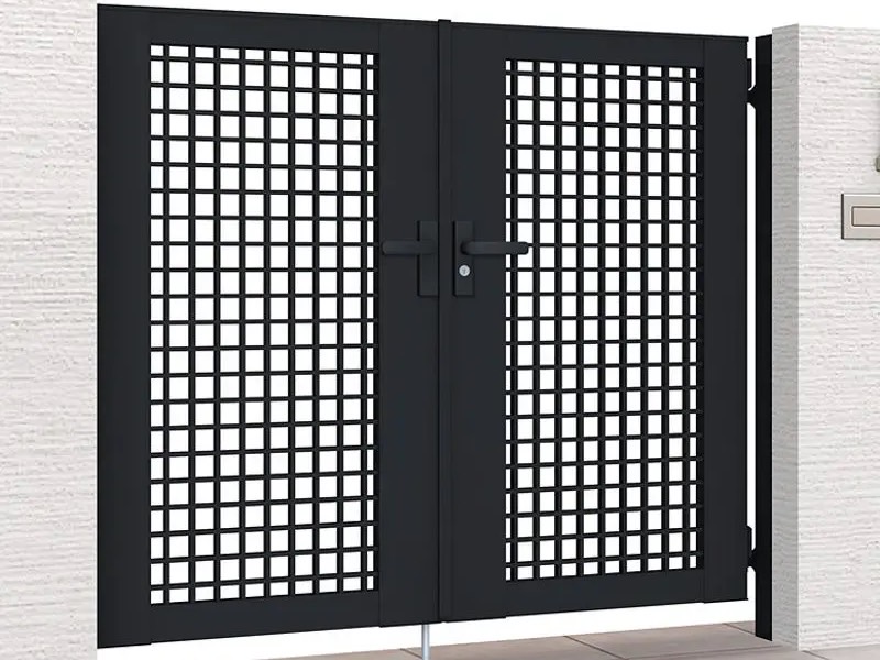 LIXIL　ライシス門扉　7型・8型【外構エクステリア商品】LIXIL　外構　門扉　アルミ形材　モダン　シンプル　 おしゃれ　エクステリア　愛知・名古屋の外構専門店パートナーホームのエクステリア製品一覧 ライシス門扉　7型 07-12 両開き ブラック|パートナーホーム