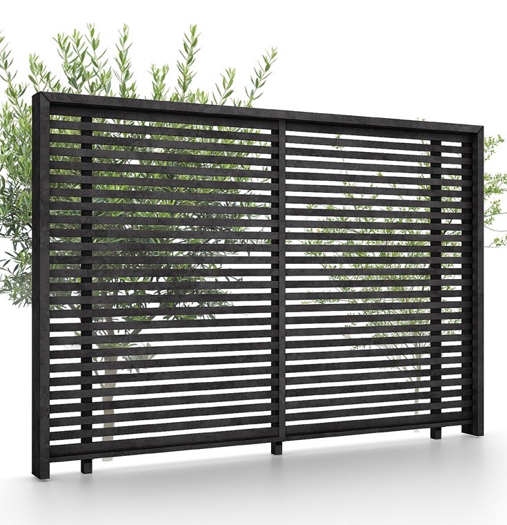 LIXIL　フェンス　外構　モダン　 おしゃれ　エクステリア　愛知・名古屋の外構専門店パートナーホームのエクステリア　製品一覧　フェンスAAメタル調　MR1型　笠木付タイプ　ブリュームメタルグレー|パートナーホーム