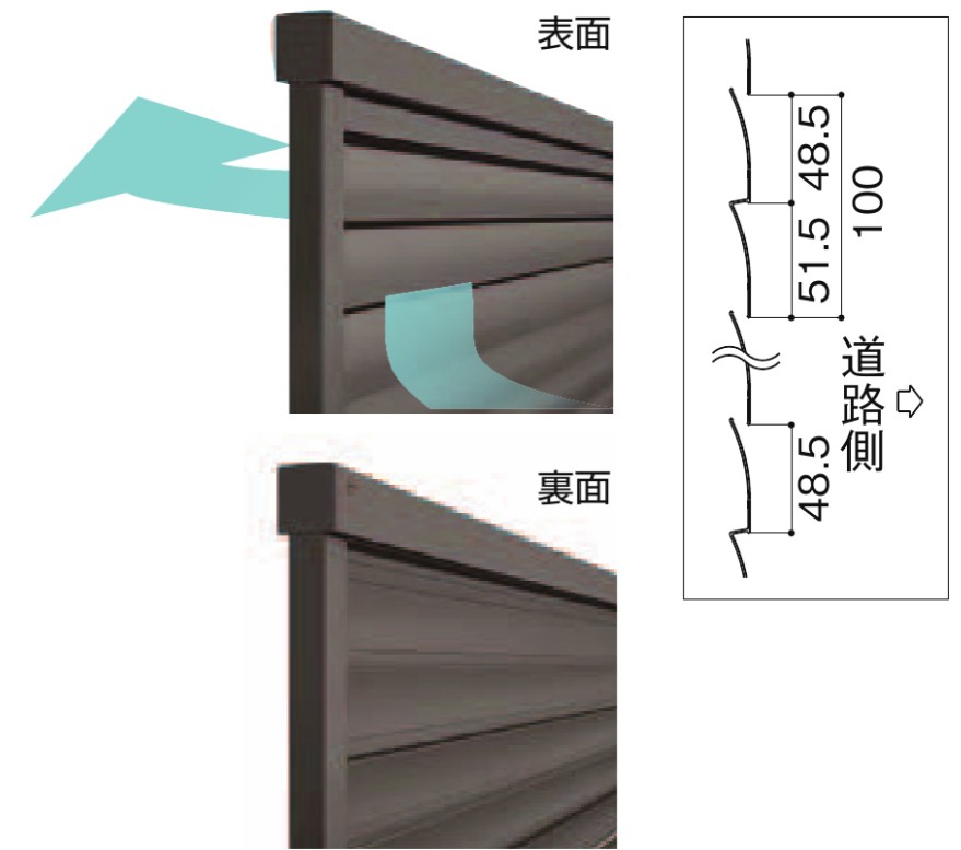 LIXIL　フェンス　外構　モダン　 おしゃれ　エクステリア　愛知・名古屋の外構専門店パートナーホームのエクステリア　製品一覧　フェンスAB　YL3型　採光率０％　通風率４％|パートナーホーム