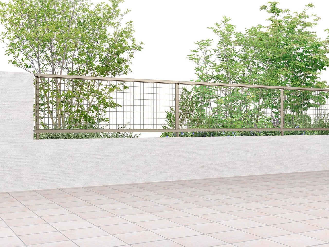 LIXIL　アルメッシュフェンス【外構エクステリア商品】|LIXIL　フェンス　外構　モダン　 おしゃれ　エクステリア　愛知・名古屋の外構専門店パートナーホームのエクステリア　製品一覧　アルメッシュフェンス　1型　サムネイル|パートナーホーム