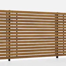 LIXIL　フェンス　外構　モダン　 おしゃれ　エクステリア　愛知・名古屋の外構専門店パートナーホームのエクステリア　製品一覧　プログコートフェンス　F5型【木調横桟】|パートナーホーム