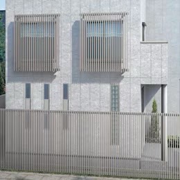 LIXIL　フェンス　外構　モダン　 おしゃれ　エクステリア　愛知・名古屋の外構専門店パートナーホームのエクステリア　製品一覧　空間創造スクリーン スリットライン　［ウォールスタイル］ リズムのある印象的な外観は、遮光、防犯にも優れています。|パートナーホーム