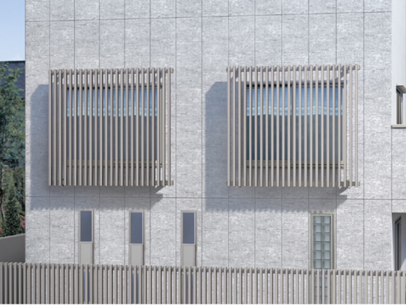 フェンス　外構　モダン　 おしゃれ　エクステリア　愛知・名古屋の外構専門店パートナーホームのエクステリア　製品一覧　空間創造スクリーン スリットライン　ウォールスタイル　持ち出しタイプ|パートナーホーム