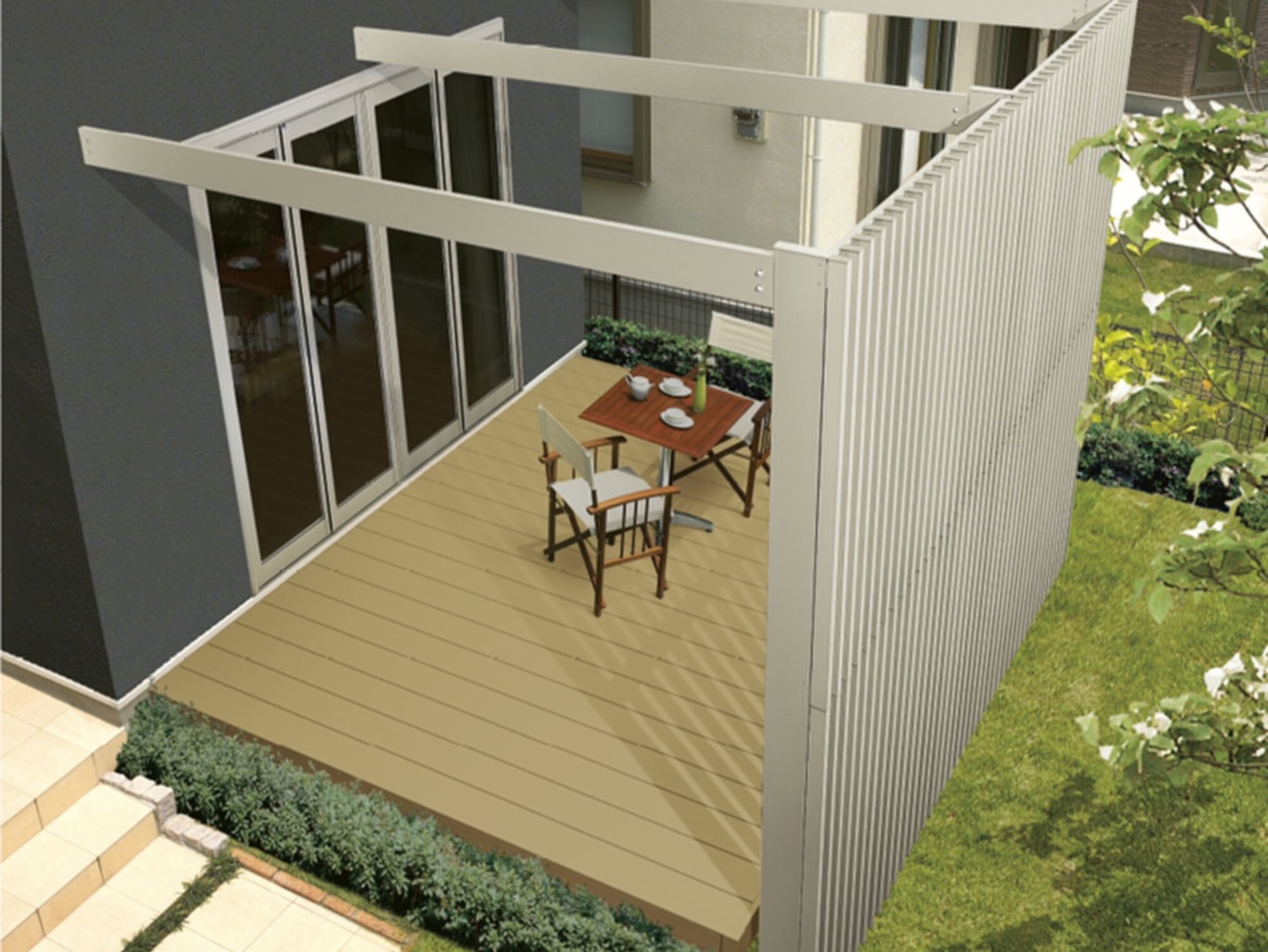 フェンス　外構　モダン　 おしゃれ　エクステリア　愛知・名古屋の外構専門店パートナーホームのエクステリア　製品一覧　空間創造スクリーン スリットライン　ビームスタイル|パートナーホーム