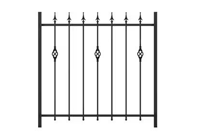 フェンス　外構　モダン　 おしゃれ　エクステリア　愛知・名古屋の外構専門店パートナーホームのエクステリア　製品一覧　ラフィーネ フェンス　2型　空に向かって伸びる剣先が荘厳さを醸し出すデザイン。 剣先やデザインパーツ部分をお好みで組み合わせて、15種類のバリエーションからセミオーダーも可能です。 ※T-6サイズのみ|パートナーホーム
