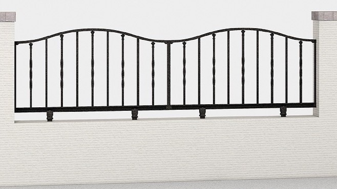 フェンス　外構　モダン　 おしゃれ　エクステリア　愛知・名古屋の外構専門店パートナーホームのエクステリア　製品一覧　ラフィーネ フェンス　1型　アイアンブラック フリーポールタイプ|パートナーホーム