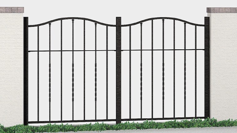 フェンス　外構　モダン　 おしゃれ　エクステリア　愛知・名古屋の外構専門店パートナーホームのエクステリア　製品一覧　ラフィーネ フェンス　1型　アイアンブラック 間仕切りタイプ|パートナーホーム