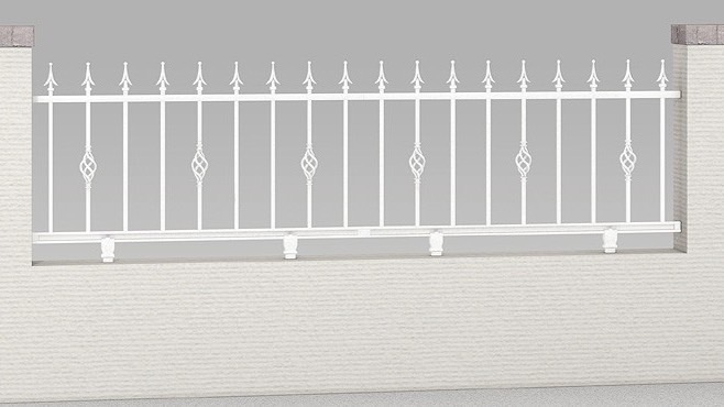 フェンス　外構　モダン　 おしゃれ　エクステリア　愛知・名古屋の外構専門店パートナーホームのエクステリア　製品一覧　ラフィーネ フェンス　2型　フロスティホワイト フリーポールタイプ T-6|パートナーホーム