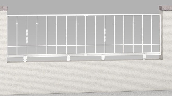 フェンス　外構　モダン　 おしゃれ　エクステリア　愛知・名古屋の外構専門店パートナーホームのエクステリア　製品一覧　ラフィーネ フェンス　3型　フロスティホワイト フリーポールタイプ T-6|パートナーホーム