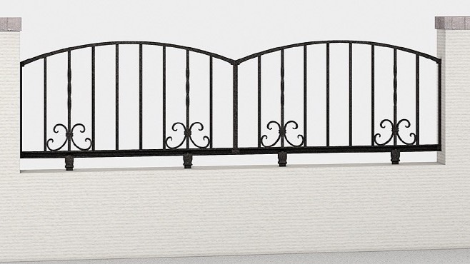 フェンス　外構　モダン　 おしゃれ　エクステリア　愛知・名古屋の外構専門店パートナーホームのエクステリア　製品一覧　ラフィーネ フェンス　4型　アイアンブラック フリーポールタイプ T-6|パートナーホーム