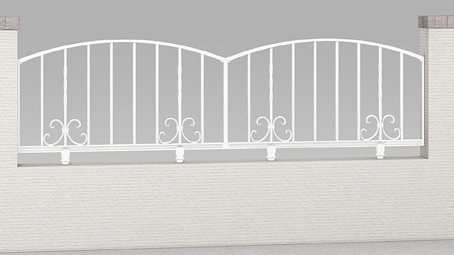 フェンス　外構　モダン　 おしゃれ　エクステリア　愛知・名古屋の外構専門店パートナーホームのエクステリア　製品一覧　ラフィーネ フェンス　4型　フロスティホワイト フリーポールタイプ T-6|パートナーホーム