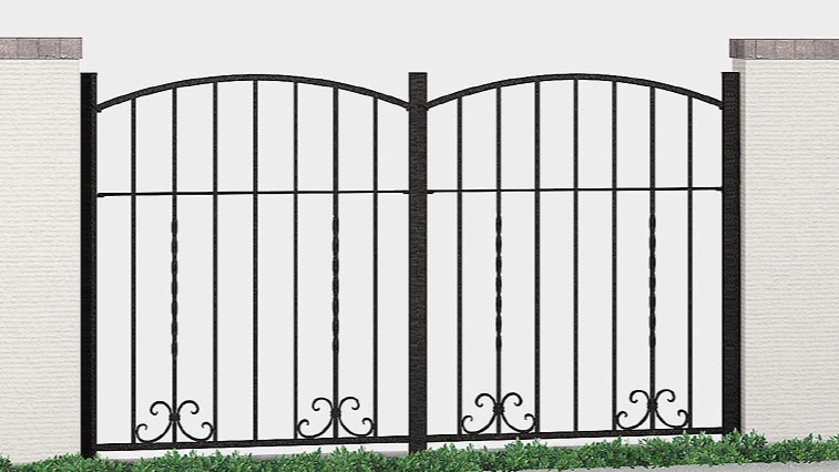フェンス　外構　モダン　 おしゃれ　エクステリア　愛知・名古屋の外構専門店パートナーホームのエクステリア　製品一覧　ラフィーネ フェンス　4型　アイアンブラック 間仕切りタイプ T-12|パートナーホーム