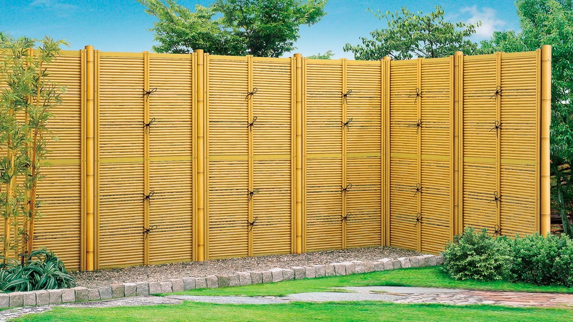 フェンス　和風竹垣フェンス＜京香（きょうか）＞　外構　和風　モダン　 おしゃれ　エクステリア　愛知・名古屋の外構専門店パートナーホームのエクステリア　製品一覧　京香　デザイン御簾垣　1型　真竹|パートナーホーム