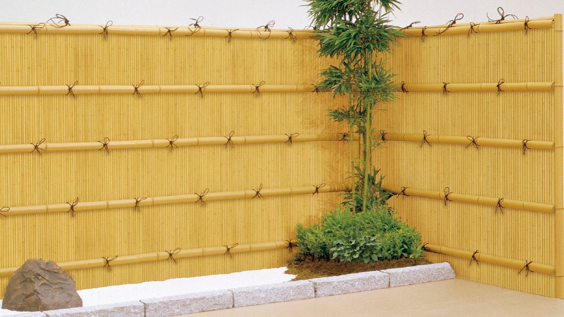 フェンス　和風竹垣フェンス＜京香（きょうか）＞　外構　和風　モダン　 おしゃれ　エクステリア　愛知・名古屋の外構専門店パートナーホームのエクステリア　製品一覧　京香　細美垣　ユニット型フリーポールタイプ|パートナーホーム