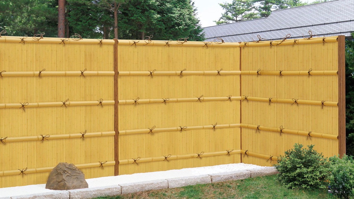 フェンス　和風竹垣フェンス＜京香（きょうか）＞　外構　和風　モダン　 おしゃれ　エクステリア　愛知・名古屋の外構専門店パートナーホームのエクステリア　製品一覧　京香　細美垣　間仕切りタイプ|パートナーホーム