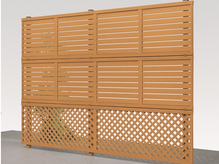 フェンス　外構　モダン　 おしゃれ　エクステリア　愛知・名古屋の外構専門店パートナーホームのエクステリア　製品一覧　J8型（上段･下段）､2段自在柱式（60角控え柱なし）_ﾐﾃﾞｨｱﾑﾌﾞﾗｳﾝP|パートナーホーム