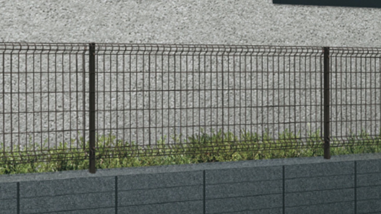 フェンス　スチール　ステンレス　外構　モダン　 おしゃれ　エクステリア　愛知・名古屋の外構専門店パートナーホームのエクステリア　製品一覧　ハイグリッドフェンスN8型　ダークブラウン|パートナーホーム