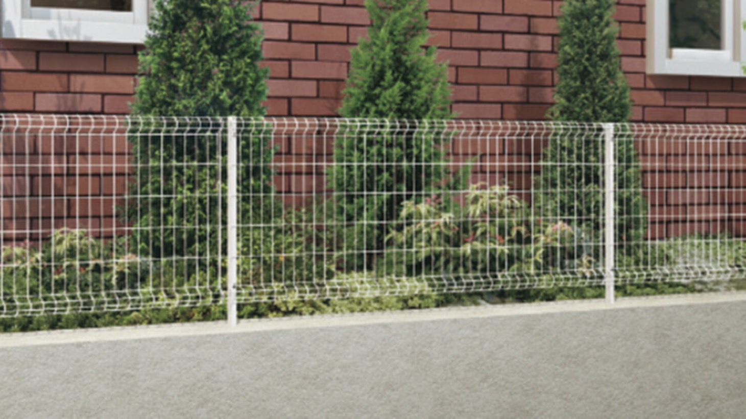 フェンス　スチール　ステンレス　外構　モダン　 おしゃれ　エクステリア　愛知・名古屋の外構専門店パートナーホームのエクステリア　製品一覧　ハイグリッドフェンスN8型　ホワイト|パートナーホーム