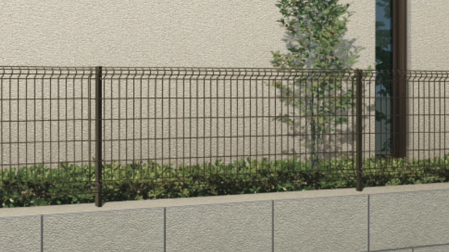 フェンス　スチール　ステンレス　外構　モダン　 おしゃれ　エクステリア　愛知・名古屋の外構専門店パートナーホームのエクステリア　製品一覧　ハイグリッドフェンスN8型　オータムブラウン|パートナーホーム