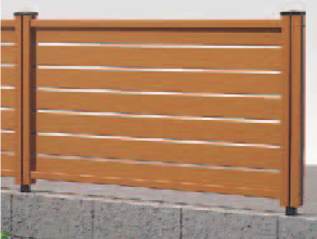 フェンス　外構　モダン　 おしゃれ　エクステリア　愛知・名古屋の外構専門店パートナーホームのエクステリア　製品一覧　8型（横スリット）ライトブラウンP|パートナーホーム