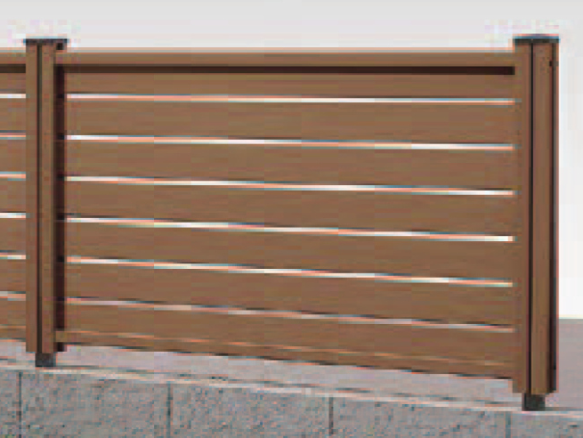 フェンス　外構　モダン　 おしゃれ　エクステリア　愛知・名古屋の外構専門店パートナーホームのエクステリア　製品一覧　8型（横スリット）ミディアムブラウンP|パートナーホーム