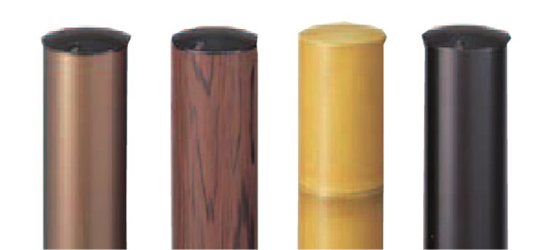 フェンス　和風竹垣フェンス＜京香（きょうか）＞　外構　和風　モダン　 おしゃれ　エクステリア　愛知・名古屋の外構専門店パートナーホームのエクステリア　製品一覧　和風竹垣フェンス＜京香＞　丸柱：左からブロンズ、木目調、真竹調、マイルドブラック|パートナーホーム