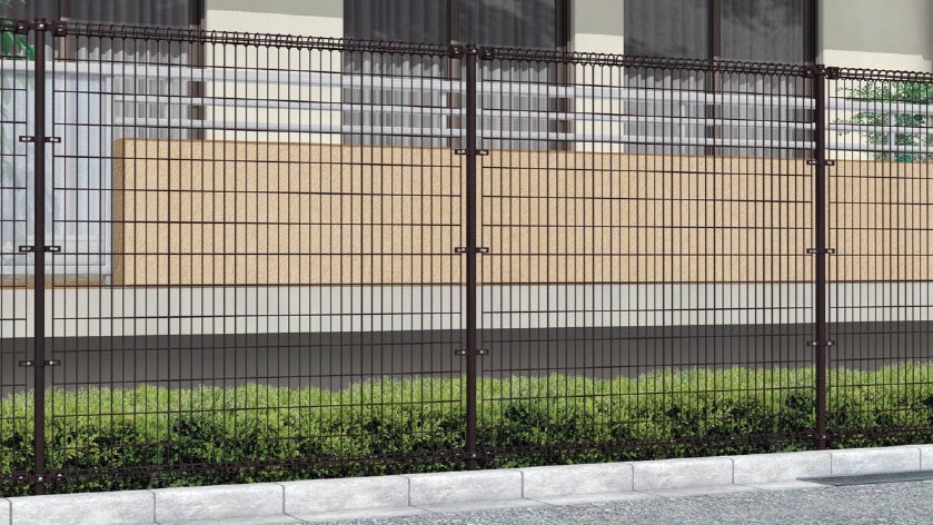 フェンス　スチール　ステンレス　外構　モダン　 おしゃれ　エクステリア　愛知・名古屋の外構専門店パートナーホームのエクステリア　製品一覧　ハイグリッドフェンスN1型　ダークブラウン|パートナーホーム