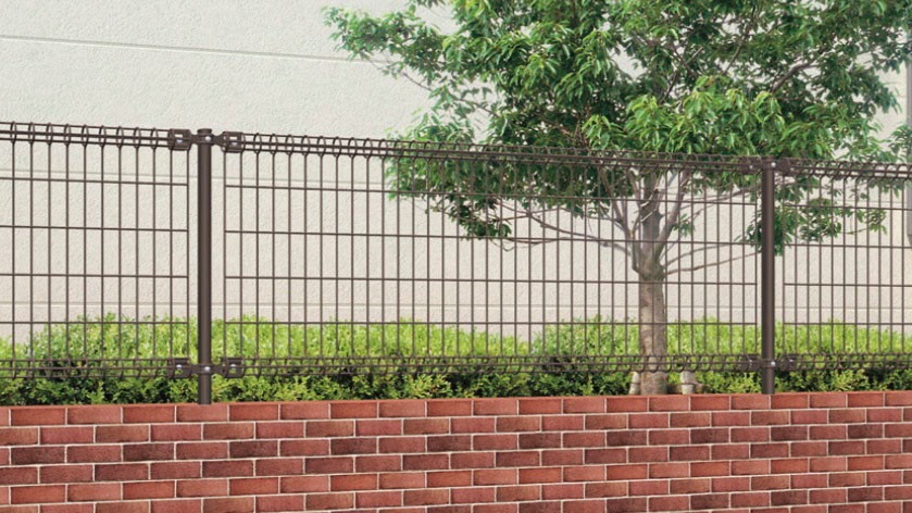 フェンス　スチール　ステンレス　外構　モダン　 おしゃれ　エクステリア　愛知・名古屋の外構専門店パートナーホームのエクステリア　製品一覧　ハイグリッドフェンスN1型　オータムブラウン|パートナーホーム