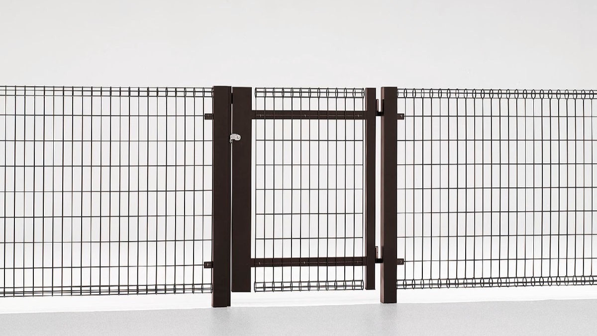 フェンス　スチール　ステンレス　外構　モダン　 おしゃれ　エクステリア　愛知・名古屋の外構専門店パートナーホームのエクステリア　製品一覧　ハイグリッド門扉NF1型　主要素材　シャイングレー 09-18 片開き ノブ式内蔵錠使用|パートナーホーム