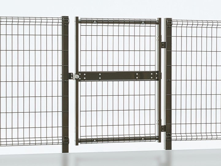 フェンス　スチール　ステンレス　外構　モダン　 おしゃれ　エクステリア　愛知・名古屋の外構専門店パートナーホームのエクステリア　製品一覧　ハイグリッド門扉N8型　ダークブラウン　08-12　片開き|パートナーホーム