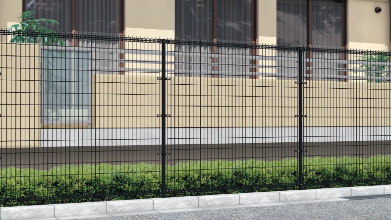 フェンス　スチール　ステンレス　外構　モダン　 おしゃれ　エクステリア　愛知・名古屋の外構専門店パートナーホームのエクステリア　製品一覧　ハイグリッドフェンス剣先1型　ブラック|パートナーホーム