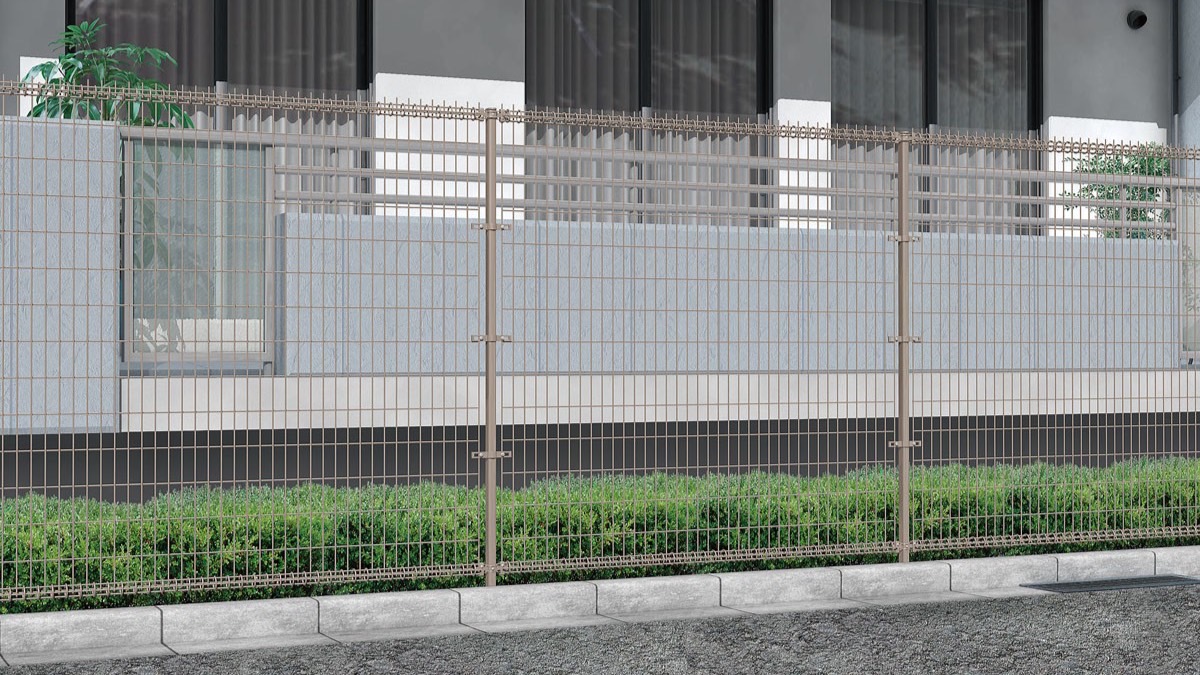 フェンス　スチール　ステンレス　外構　モダン　 おしゃれ　エクステリア　愛知・名古屋の外構専門店パートナーホームのエクステリア　製品一覧　ハイグリッドフェンス剣先1型　シャイングレー|パートナーホーム