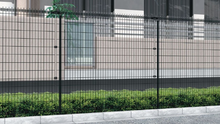 フェンス　スチール　ステンレス　外構　モダン　 おしゃれ　エクステリア　愛知・名古屋の外構専門店パートナーホームのエクステリア　製品一覧　ハイグリッドフェンス剣先2型　ブラック|パートナーホーム