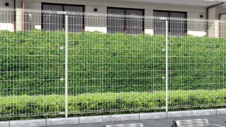 フェンス　スチール　ステンレス　外構　モダン　 おしゃれ　エクステリア　愛知・名古屋の外構専門店パートナーホームのエクステリア　製品一覧　ハイグリッドフェンス剣先2型　ホワイト|パートナーホーム