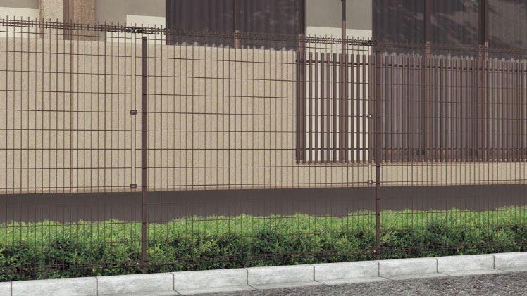 フェンス　スチール　ステンレス　外構　モダン　 おしゃれ　エクステリア　愛知・名古屋の外構専門店パートナーホームのエクステリア　製品一覧　ハイグリッドフェンス剣先2型　オータムブラウン|パートナーホーム