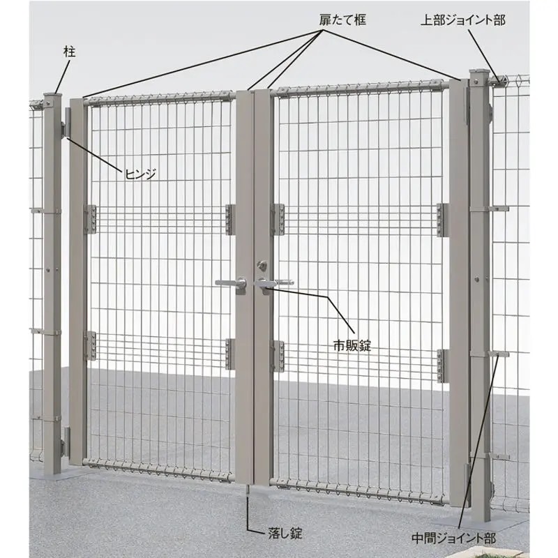 フェンス　スチール　ステンレス　外構　モダン　 おしゃれ　エクステリア　愛知・名古屋の外構専門店パートナーホームのエクステリア　製品一覧　メッシュ門扉S型　両開き（表側）|パートナーホーム