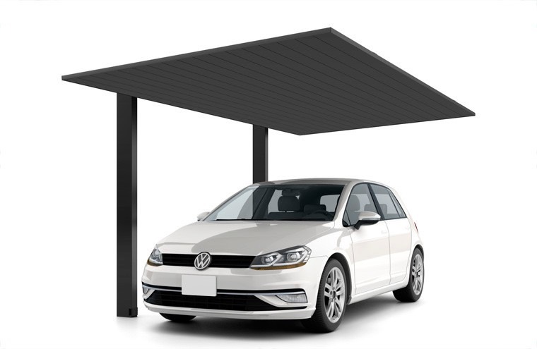 LIXIL　カーポート　外構　モダン　 おしゃれ　エクステリア　愛知・名古屋の外構専門店パートナーホームのエクステリア　製品一覧　カーポートSC　1台用　27-50型 柱・梁：ダスクグレー 屋根材：ダスクグレー|パートナーホーム