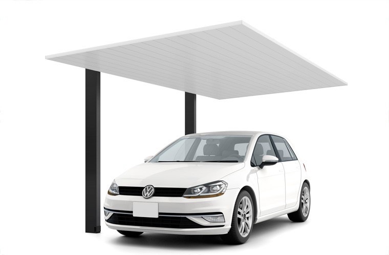 LIXIL　カーポート　外構　モダン　 おしゃれ　エクステリア　愛知・名古屋の外構専門店パートナーホームのエクステリア　製品一覧　カーポートSC　1台用　27-50型 柱・梁：ブラック 屋根材：ナチュラルシルバーF|パートナーホーム