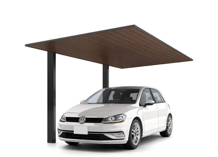 LIXIL　カーポート　外構　モダン　 おしゃれ　エクステリア　愛知・名古屋の外構専門店パートナーホームのエクステリア　製品一覧　カーポートSC　1台用　27-50型 柱・梁：ブラック 屋根材：ブラック+クリエモカ|パートナーホーム