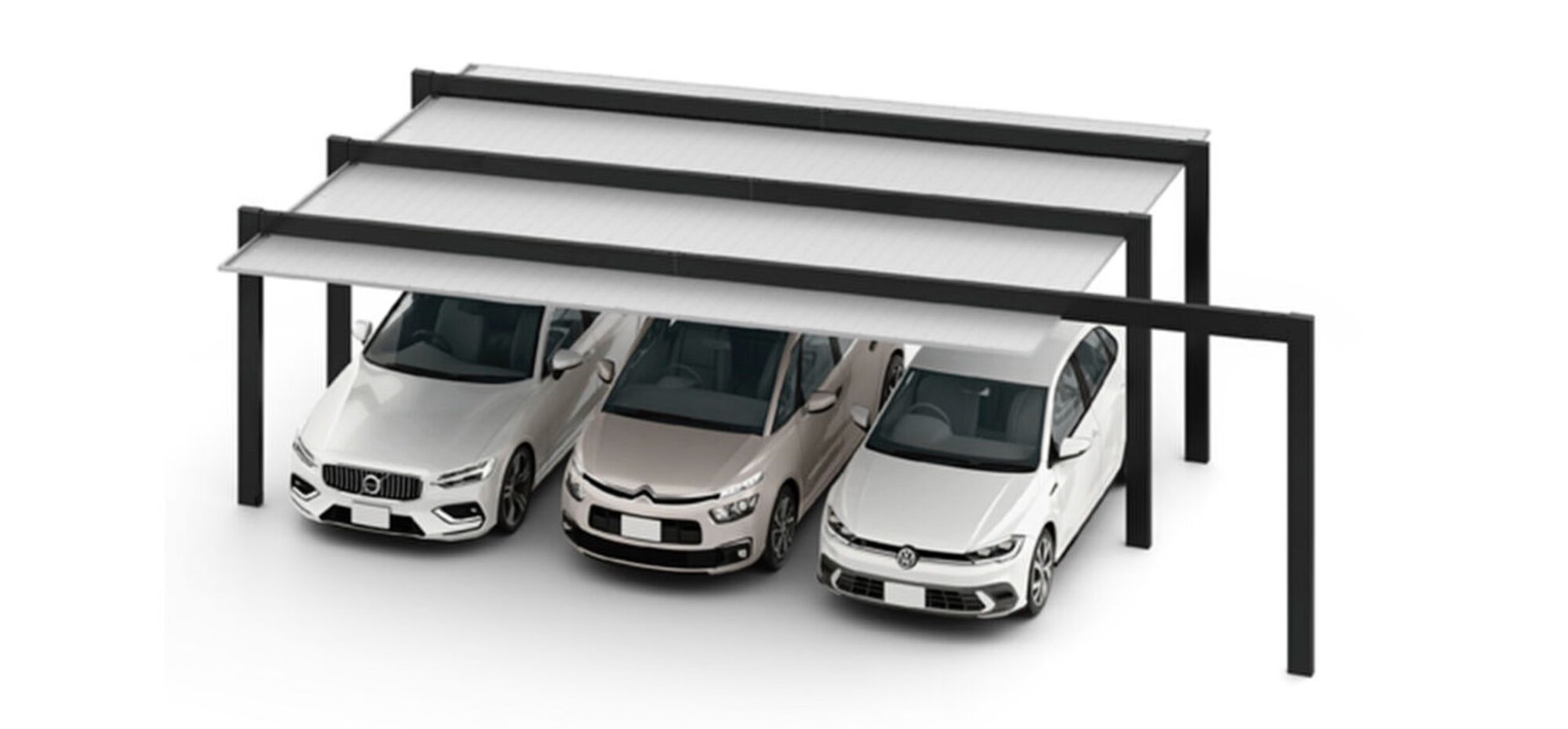 LIXIL　カーポート　外構　モダン　 おしゃれ　エクステリア　愛知・名古屋の外構専門店パートナーホームのエクステリア　製品一覧　カーポートSC　3台用　梁延長　1本梁L延長|パートナーホーム