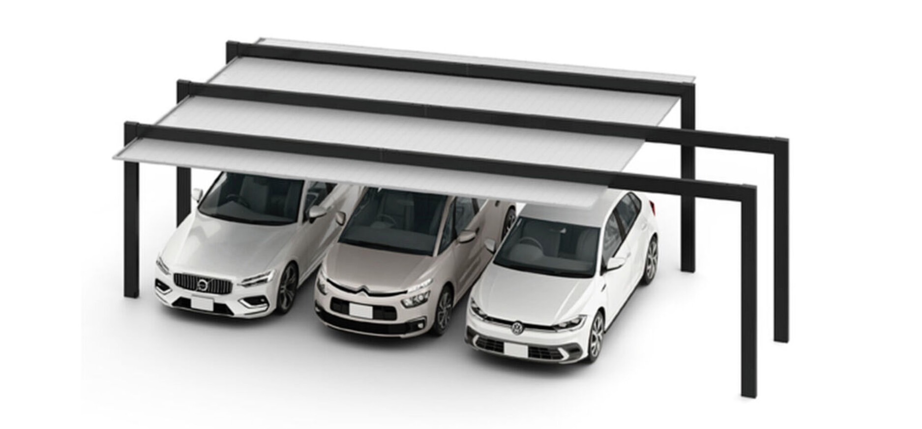 LIXIL　カーポート　外構　モダン　 おしゃれ　エクステリア　愛知・名古屋の外構専門店パートナーホームのエクステリア　製品一覧　カーポートSC　3台用　梁延長　2本梁L・L延長|パートナーホーム