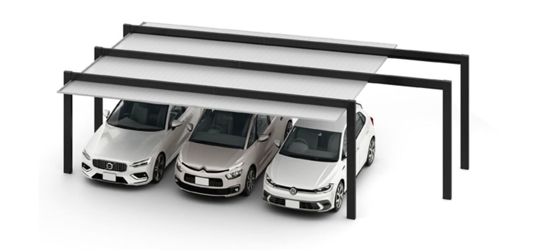 LIXIL　カーポート　外構　モダン　 おしゃれ　エクステリア　愛知・名古屋の外構専門店パートナーホームのエクステリア　製品一覧　カーポートSC　3台用　梁延長　2本梁L・R延長|パートナーホーム