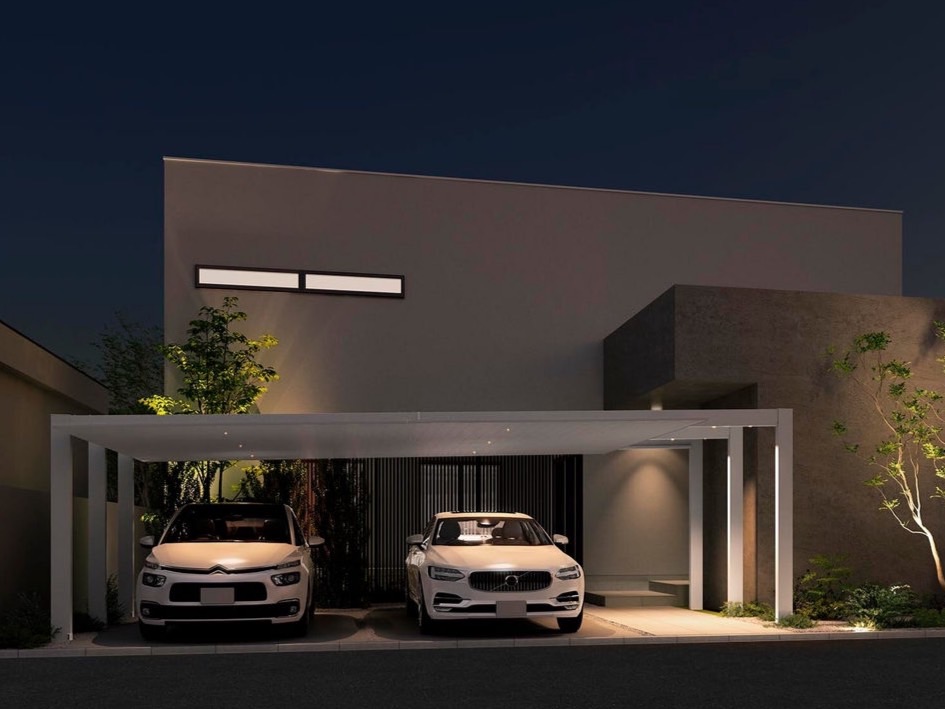 LIXIL　カーポートSC【外構エクステリア商品】|LIXIL　カーポート　外構　モダン　 おしゃれ　エクステリア　愛知・名古屋の外構専門店パートナーホームのエクステリア　製品一覧　カーポートSC　3台用　|パートナーホーム