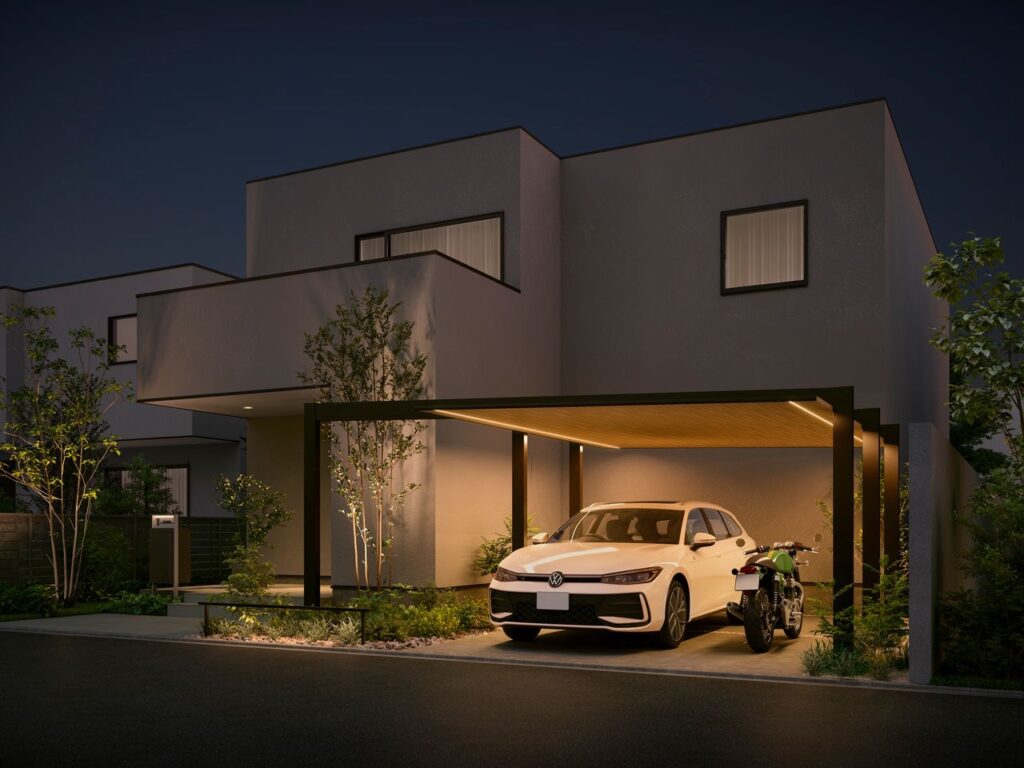 LIXIL　カーポート SC FUNCTION【外構エクステリア商品】LIXIL　カーポート　外構　モダン　 おしゃれ　エクステリア　愛知・名古屋の外構専門店パートナーホームのエクステリア　製品一覧　カーポートSC　梁延長　|パートナーホーム