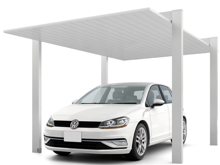 LIXIL　カーポート　外構　モダン　 おしゃれ　エクステリア　愛知・名古屋の外構専門店パートナーホームのエクステリア　製品一覧　カーポートSC1500　1台用30-50型 柱・梁：ナチュラルシルバーF 屋根材：ナチュラルシルバーF|パートナーホーム