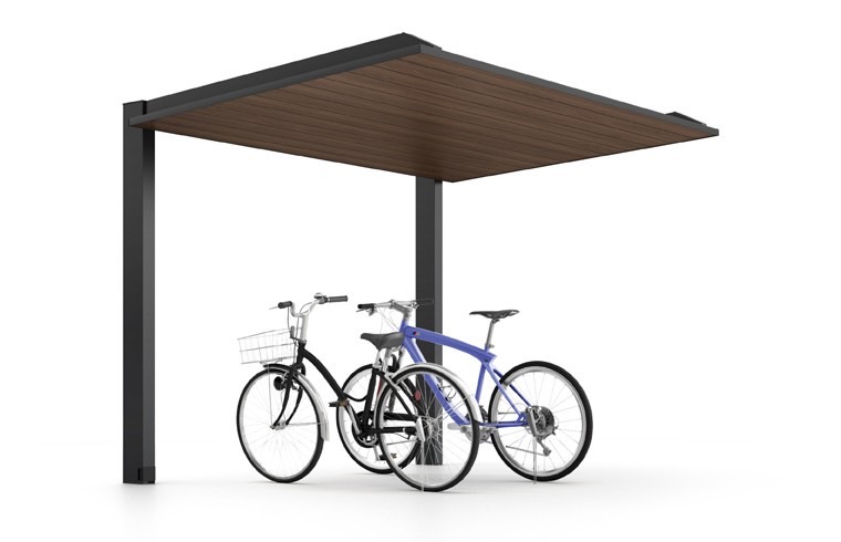 21-29型 柱・梁：ブラック 屋根材：ブラック+クリエモカ　LIXIL　カーポート　外構　モダン　 おしゃれ　エクステリア　愛知・名古屋の外構専門店パートナーホームのエクステリア　製品一覧　カーポートSC　ミニ　|パートナーホーム